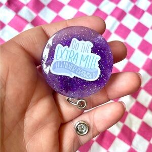 Go the Extra Mile Nurse Medical Glitter Handmade Resin Badge Reel